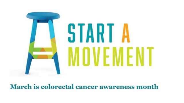 Green barstool on left with the words on the right, "Start a Movement"
