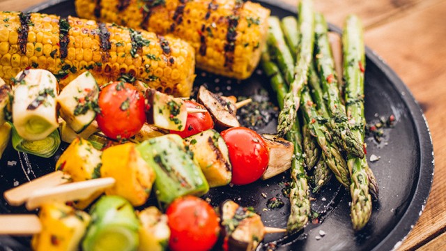Grilled food on a platter