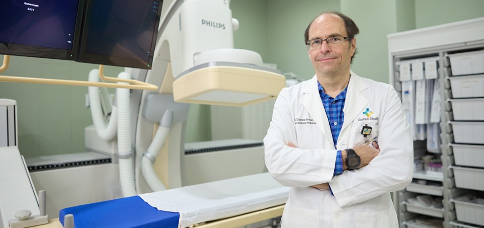 Doctor standing in a radiology lab
