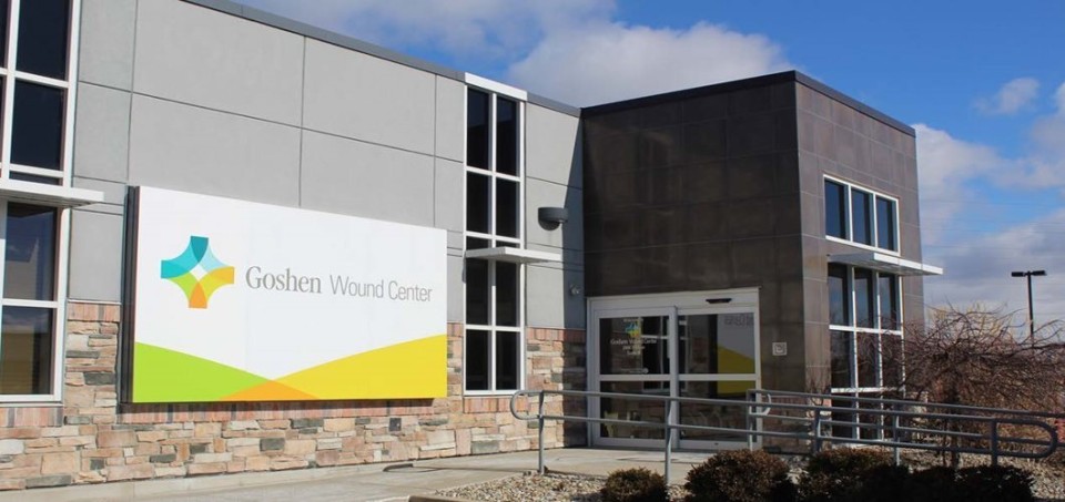 Building with a color logo