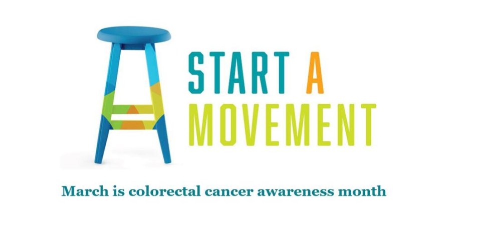 Green barstool on left with the words on the right, "Start a Movement"