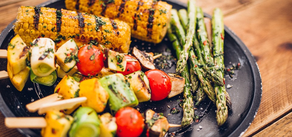 Grilled food on a platter