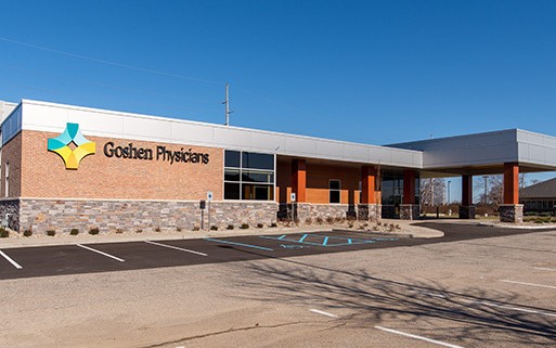 Goshen Physicians Family Medicine Parkway at 17 building with parking area in front