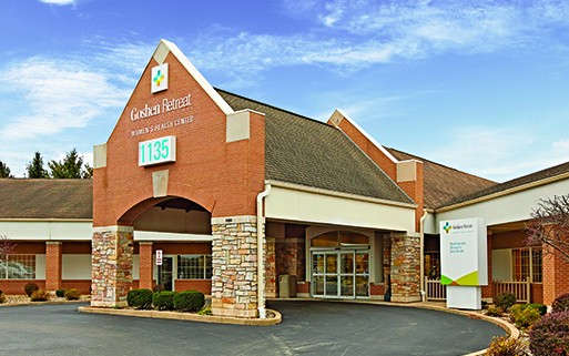 Goshen Retreat Women's Health Center building with drive up under a canopy