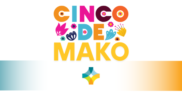 Colorful lettering saying Cinco de Mako