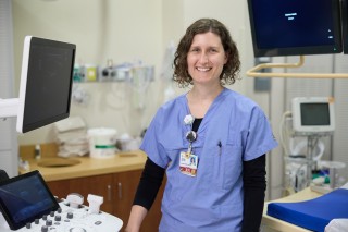 Colleague standing in a procedure room